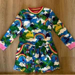 Mini Boden Striped Dress with Rainbow Colors